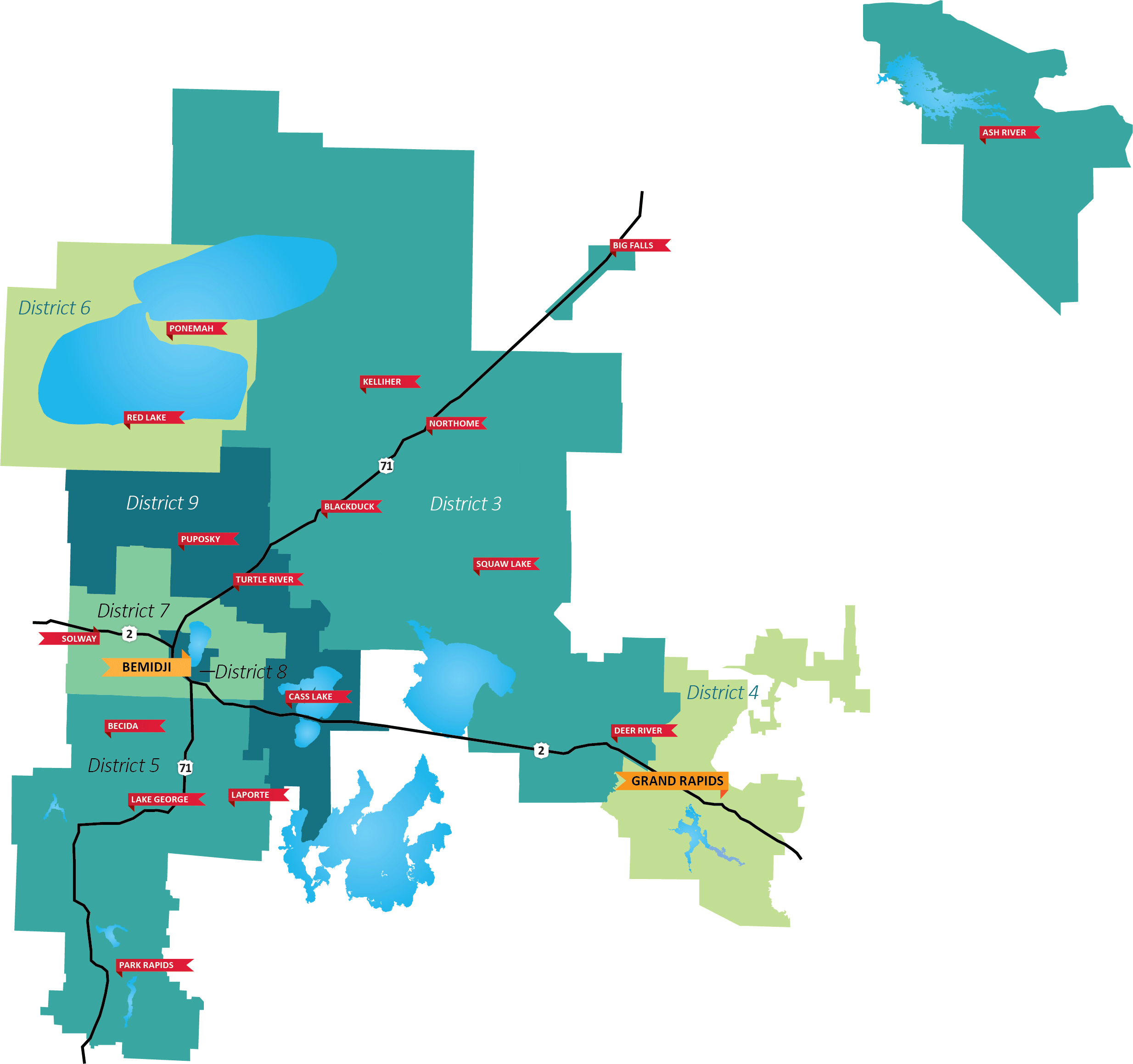 Paul Bunyan Communications District Map