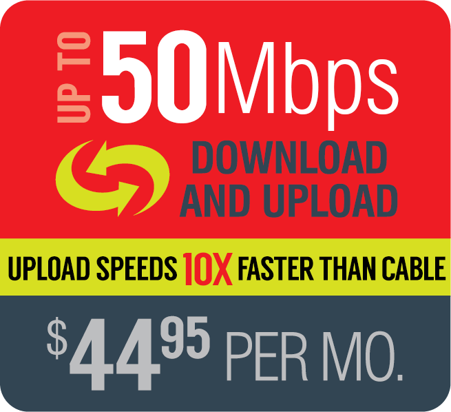 Broadband up to 50Mbps $44.95