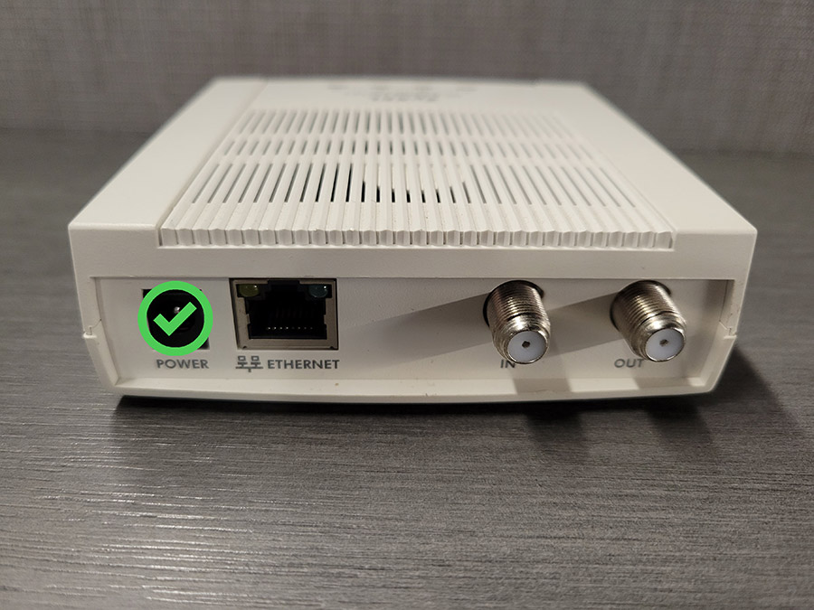 Back of a ZyXel Modem