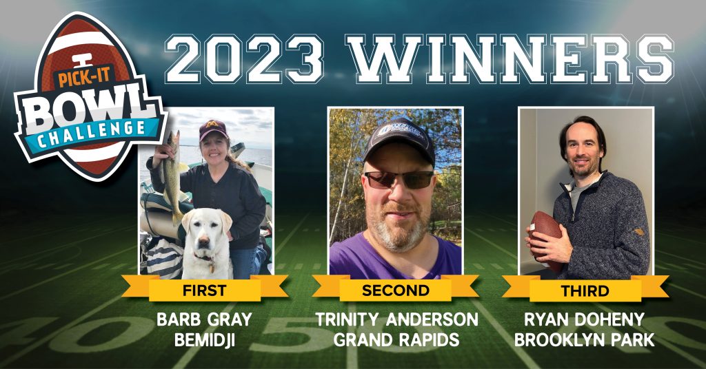 Winners of the 7th Paul Bunyan Communications Pick It Bowl Challenge