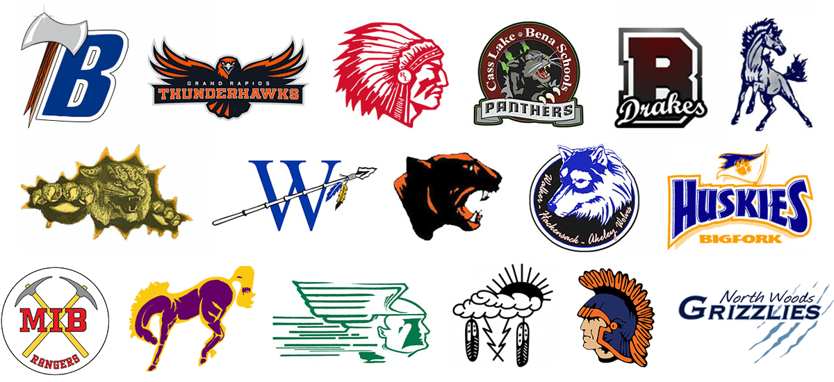 Bemidji, Bigfork, Blackduck, Bug-O-Nay-Ge-Shig, Cass Lake, Deer River, Grand Rapids, Greenway, International Falls, Kelliher, Laporte, Nashwauk-Keewatin, Northome, Park Rapids, Red Lake, and Walker-Hackensack-Akeley High Schools