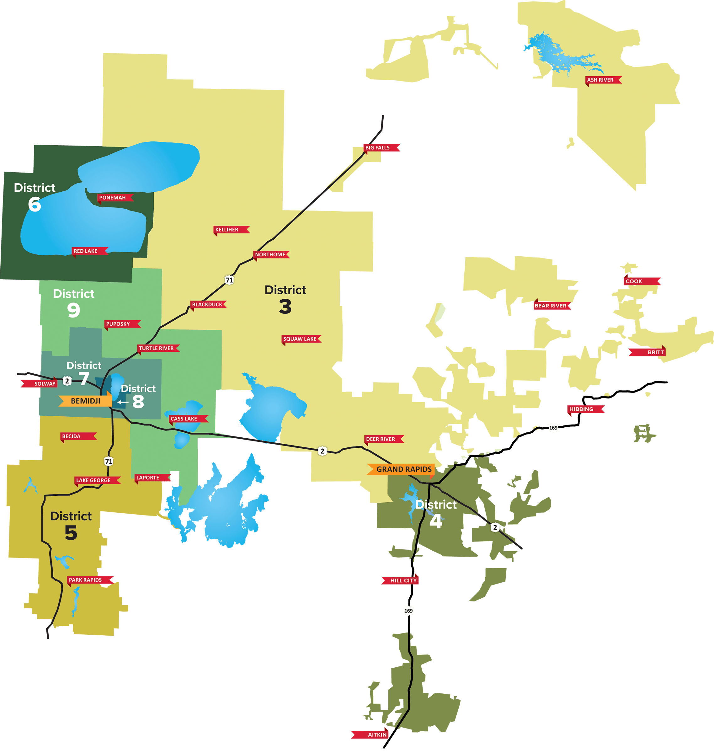 Paul Bunyan Communications District Map