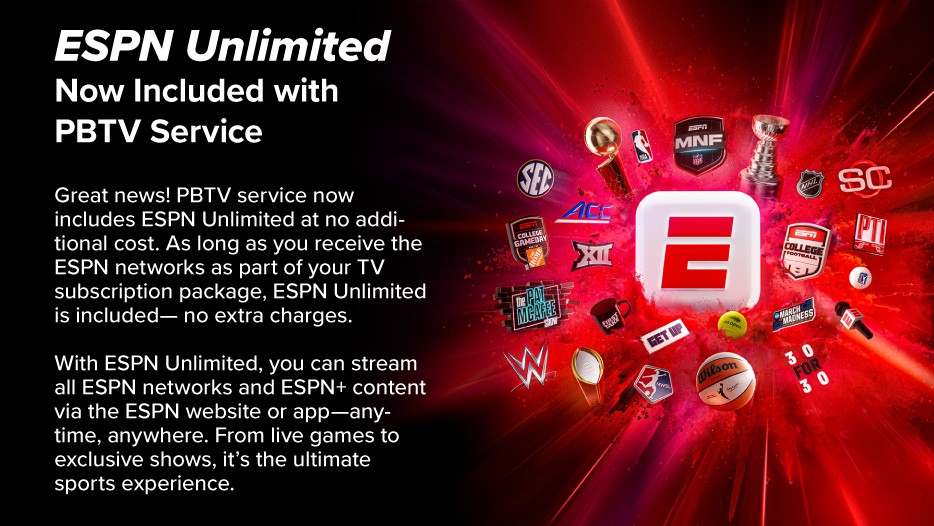 ESPN Unlimited Now Included with Paul Bunyan Television Service! : Paul ...